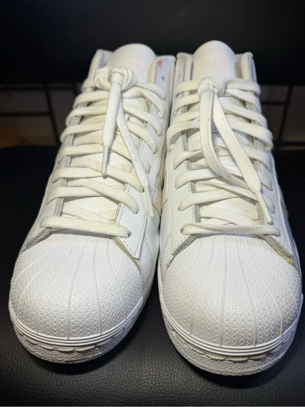 adidas White High-Top Shell Toe Sneakers